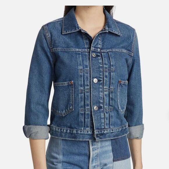 RE/DONE 60's Stoned Shrunken Denim Jacket size XS - Picture 2 of 13